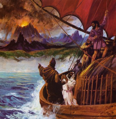 山のげっぷをする火、すなわち火山を目撃しているカルタゴ人 作： English School